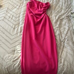 Elegant Pink One-Shoulder Dress